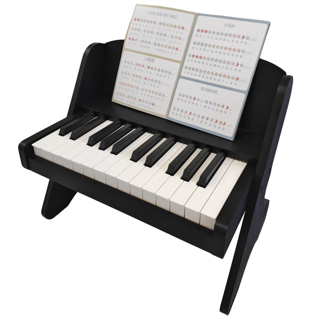 Electronic Music Instrument Toys Colorful Wooden Mini Child Piano for Kids 25 Keys Cartoons Wooden Digital Piano