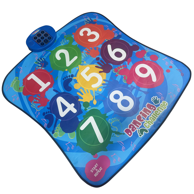 Children engaging in physical activity on a dance challenge mat